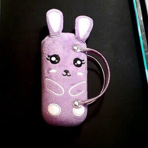 Cute Rabbit Faux Fur Hard Shell Eyeglass Case Purse w/Handle - So Cute and Fun!!